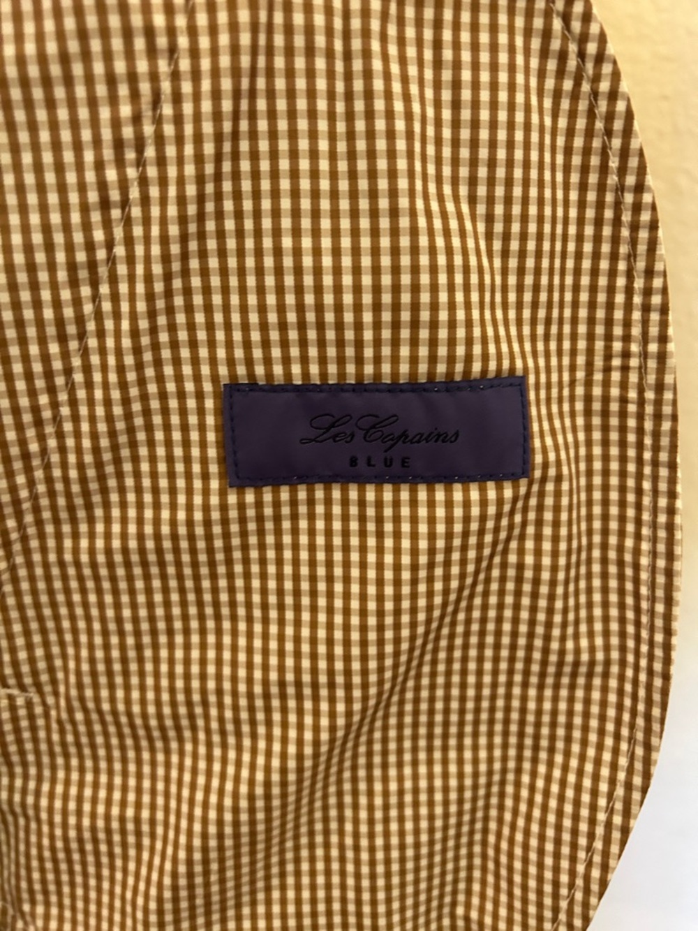 Les Copains BLUE RaincoatLightweight Checked Zip-Front Jacket in Brown and White - Picture 5 of 8